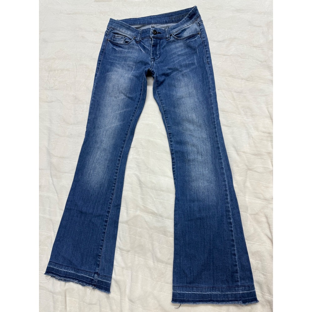 BLANKNYC Flare Jeans Women's Size 28 Blue Wash Bell‎ Bottom Distressed Hem